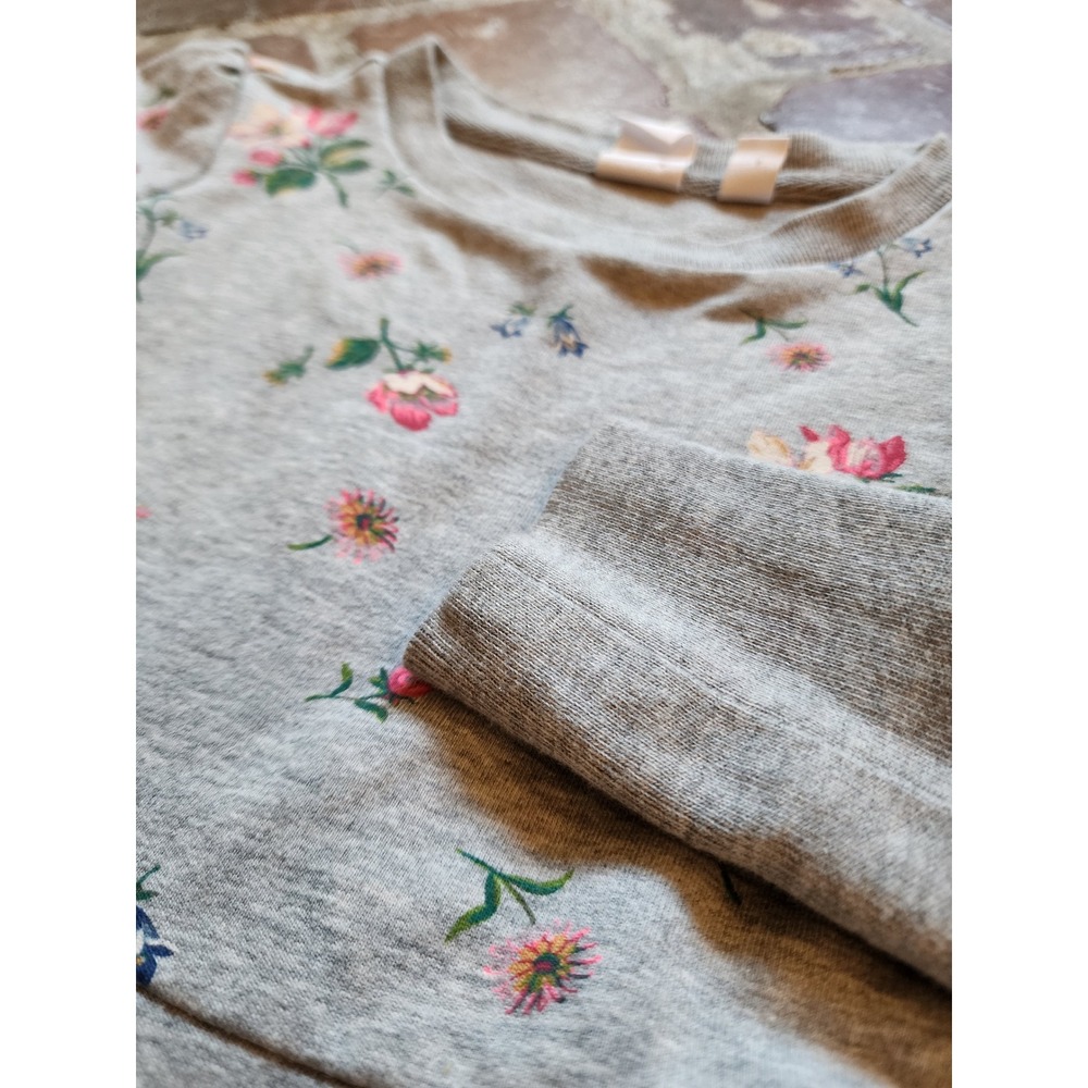 GAP Sarah Jessica Parker Girls XS Floral Dress Long Sleeve Gray Layered Tulle